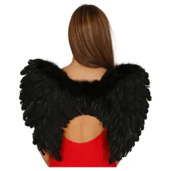 Alas negras de plumas de 50 cm. para Halloween