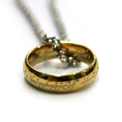 Anillo único de Tungsteno bañado en Oro