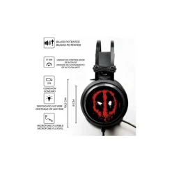 Auriculares Gaming Deadpool Marvel con Sonido 7.1 y LED