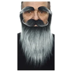 Bigote con Barba y Cejas canoso