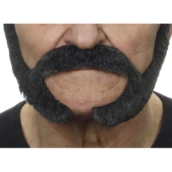 Bigote con Perilla y Patillas negro con canas