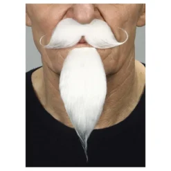 Bigote Inglés con Perilla blanco