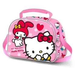Bolsa Portamerienda 3D Hello Kitty Rosa con Relieve