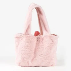 Bolsa Shopping Peluche Minnie Rosa 100% Poliéster