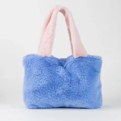Bolsa Shopping Peluche Stitch Azul de Polyester