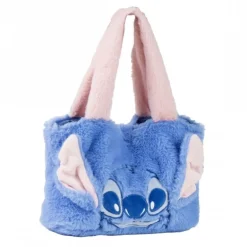 Bolsa Shopping Peluche Stitch Azul de Polyester