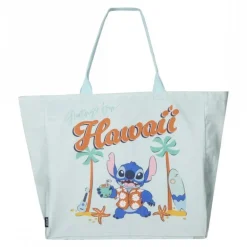 Bolsa Shopping XL Stitch Turquesa 70% Poliéster 30% Algodón