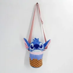 Bolso de Aplicaciones Stitch en forma de cono de helado, azul, 100% poliéster
