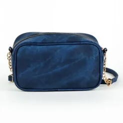 Bolso de Polipiel Stitch Azul con Detalles Dorados