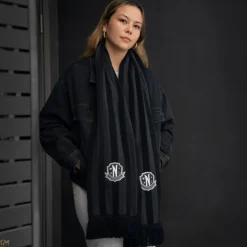 Bufanda Miércoles negra Nevermore Academy 190 cm