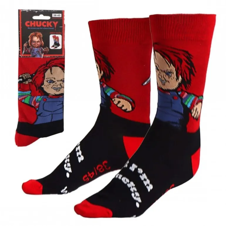 Calcetines Chucky Rojo Oscuro Talla Única 38/45
