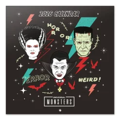 Calendario de Pared 2026 Universal Monsters, 30 x 30 cm