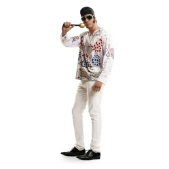 Camiseta disfraz rey del rock para hombre