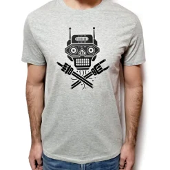 Camiseta Robot rock gris