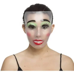 Careta Transparente Mujer Labios Pintados