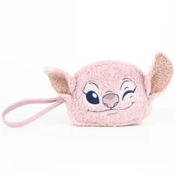 Cartera Borreguillo Stitch Angel Rosa 100% Poliéster