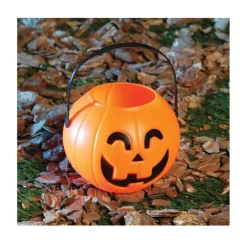 Cesta Calabaza 11 cm de plástico para Halloween