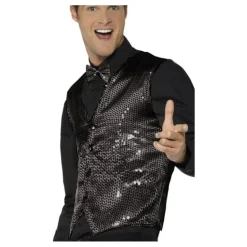 Chaleco de Lentejuelas Negro para hombre