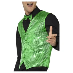Chaleco Verde con Lentejuelas para hombre