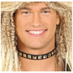 Collar Punk Negro y Dorado