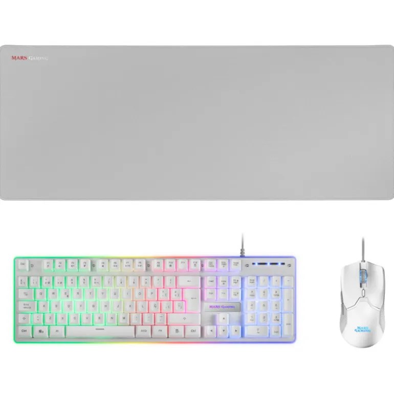 Combo 3en1 Mars Gaming MCPX Blanco