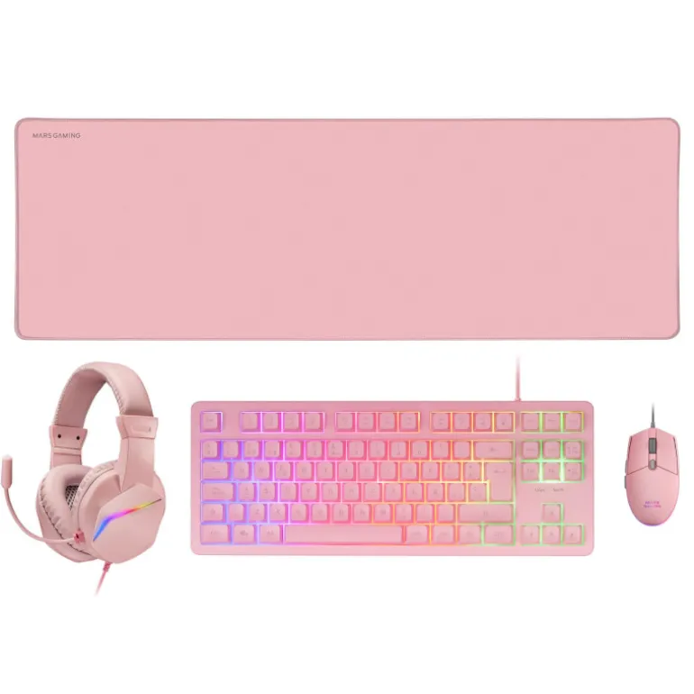 Combo Mars Gaming MCP-RGB3 Rosa Español