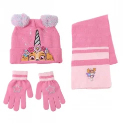 Conjunto 3 Piezas Bufanda Paw Patrol Complementos 100% Acrílico - Rosa