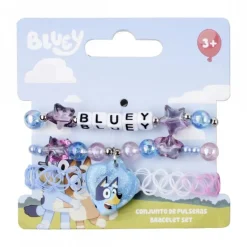Conjunto de Pulseras Bluey para Niños Multicolor con Dijes
