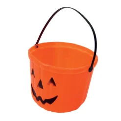 Cubo Calabaza de plástico de 15 cm para Halloween