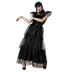 Deslumbra en la Fiesta con el Disfraz de Baile de Niña Siniestra para Mujer