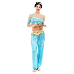 Deslumbrante Disfraz de Princesa Árabe Azul para Mujer
