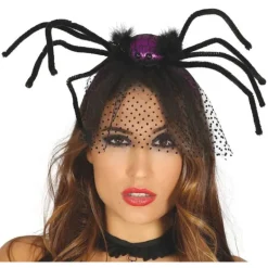 Diadema con Araña Lila y Velo