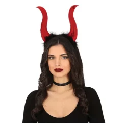 Diadema Demonio Roja con Cuernos Altos