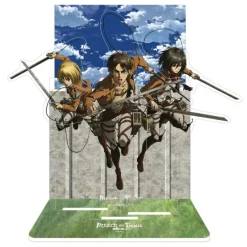 Diorama Acrílico Attack on Titan Eren, Mikasa & Armin 20 cm