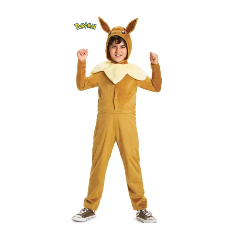 Disfraz Clásico de Eevee Pokémon con Capucha para Niños