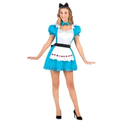 Disfraz de Alicia Clásico Azul y Blanco para Mujer
