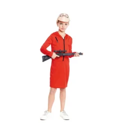 Disfraz de Atracadora Vestido Rojo para Niña