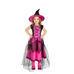 Disfraz de Bruja Chic Rosa para niña