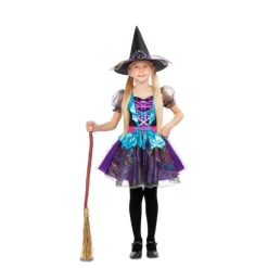 Disfraz de Bruja con Destellos para niña