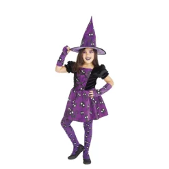 Disfraz de Bruja Mininos Púrpura para niña