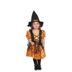 Disfraz de Bruja naranja para niña y bebé