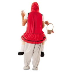 Disfraz de Caperucita Roja a hombros de Lobo para adultos