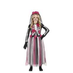 Disfraz de Catrina con Falda Rosas en Tul para niña