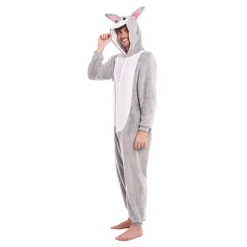 Disfraz de Conejo Gris con Capucha para hombre