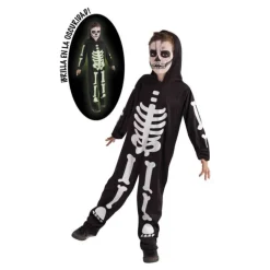 Disfraz de Esqueleto con Brillo en la Oscuridad para niño