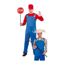 Disfraz de Fontanero o Granjero 2 en 1 para hombre