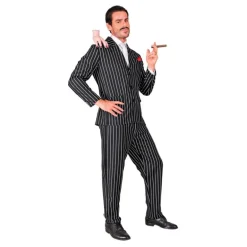 Disfraz de Gángster Negro y Blanco a Rayas para Hombre