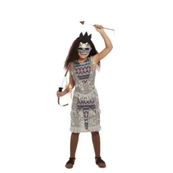 Disfraz de India Oscura gris para niña