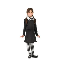 Disfraz de Miércoles con lacito infantil