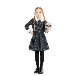 Disfraz de Niña Siniestra con Estampado de Calavera